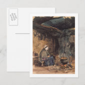 Het kijken van de pot kook - een huisinterieur briefkaart (Voorkant / Achterkant)