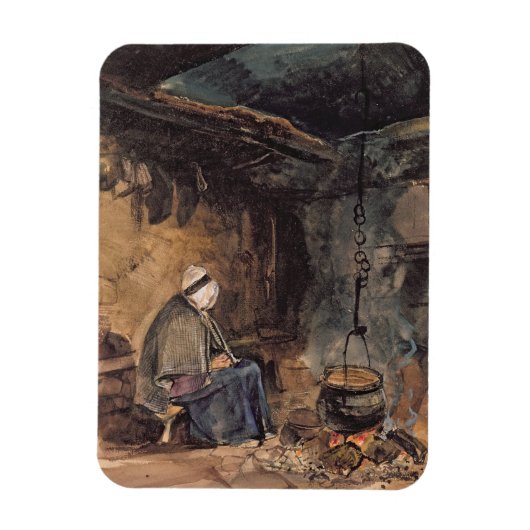 Het kijken van de pot kook - een huisinterieur magneet (Verticaal)