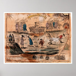 Het kijkglas voor 1787 van Amos Doolittle Poster