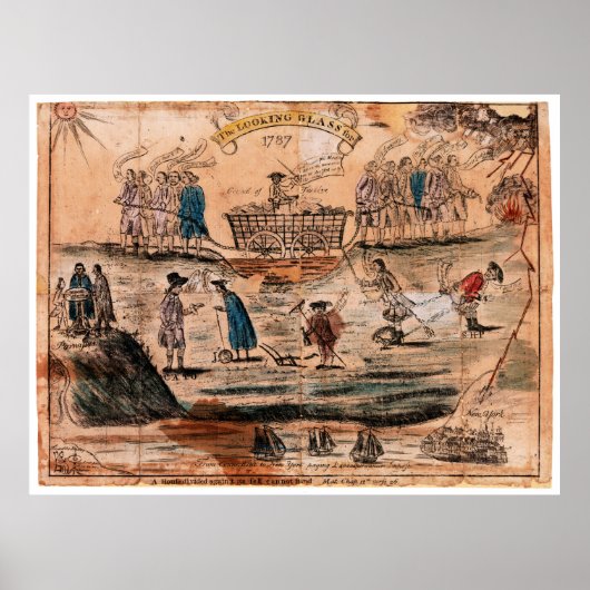 Het kijkglas voor 1787 van Amos Doolittle Poster (Voorkant)