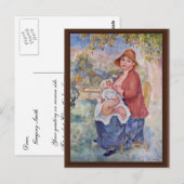 het kind aan de borst (moederschap), briefkaart (Voorkant / Achterkant)