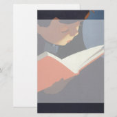 Het Kind dat een Boek van de Bibliotheek leest (Voorkant / Achterkant)