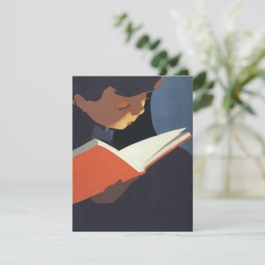 Het Kind dat een Boek van de Bibliotheek leest (Staand voorkant)