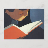 Het  Kind dat een Boek van de Bibliotheek leest Briefkaart (Voorkant)