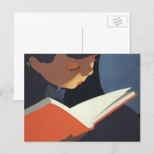 Het  Kind dat een Boek van de Bibliotheek leest Briefkaart