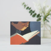 Het  Kind dat een Boek van de Bibliotheek leest Briefkaart (Staand voorkant)