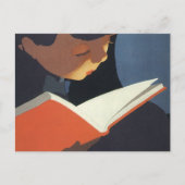 Het  Kind dat een Boek van de Bibliotheek leest Briefkaart (Voorkant)