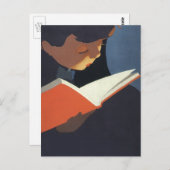 Het  Kind dat een Boek van de Bibliotheek leest Briefkaart (Voorkant / Achterkant)