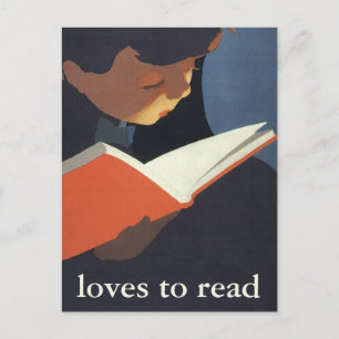 Het  Kind dat een Boek van de Bibliotheek leest Briefkaart