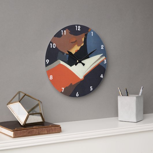 Het  Kind dat een Boek van de Bibliotheek leest Grote Klok (Kantoor)