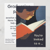 Het  Kind dat een Boek van de Bibliotheek leest Kaart (Voorkant / Achterkant)