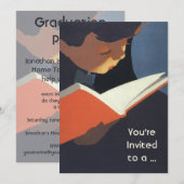 Het  Kind dat een Boek van de Bibliotheek leest Kaart (Voorkant / Achterkant)