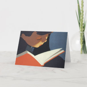 Het  Kind dat een Boek van de Bibliotheek leest Kaart