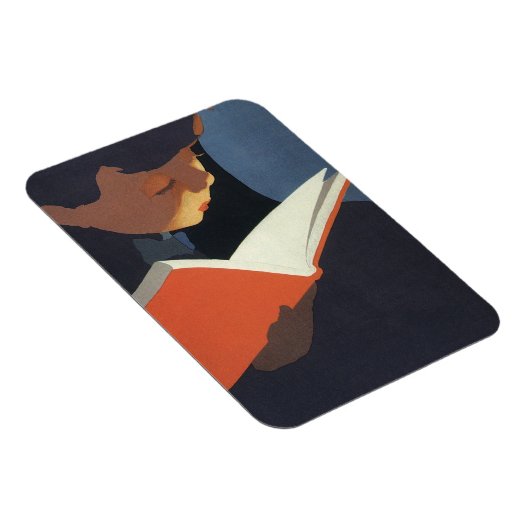 Het Kind dat een Boek van de Bibliotheek leest Magneet (Rechterzijde)