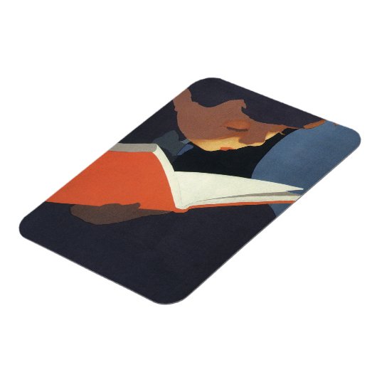 Het Kind dat een Boek van de Bibliotheek leest Magneet (Linkerzijde)