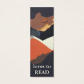 Het  Kind dat een Boek van de Bibliotheek leest Mini Visitekaartjes (Achterkant)