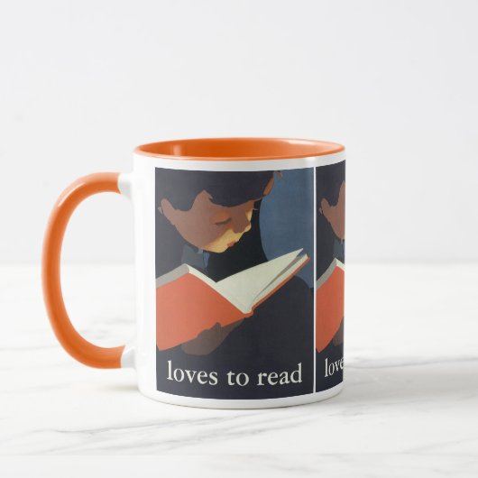 Het Kind dat een Boek van de Bibliotheek leest Mok (Links)