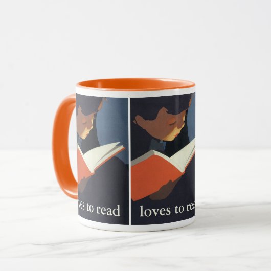 Het Kind dat een Boek van de Bibliotheek leest Mok (Voorkant links)