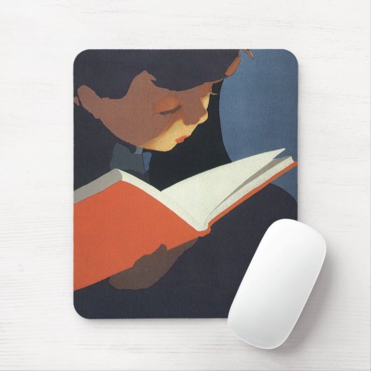 Het  Kind dat een Boek van de Bibliotheek leest Muismat (Met muis)