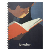 Het  Kind dat een Boek van de Bibliotheek leest Notitieboek (Voorkant)