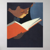 Het  Kind dat een Boek van de Bibliotheek leest Poster (Voorkant)