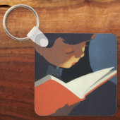 Het Kind dat een Boek van de Bibliotheek leest Sleutelhanger (Voorkant)