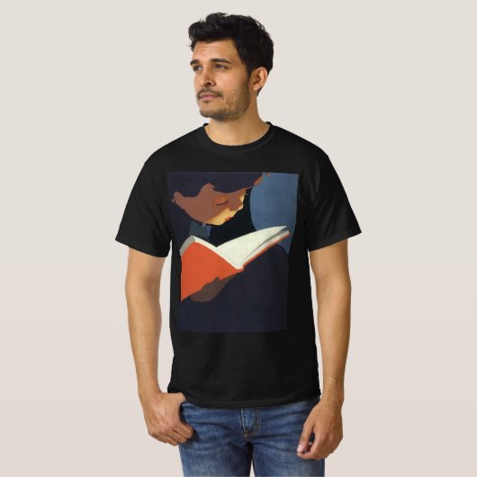 Het  Kind dat een Boek van de Bibliotheek leest T-shirt (Voorkant volledig)