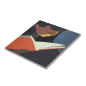 Het Kind dat een Boek van de Bibliotheek leest Tegeltje (Zijkant)