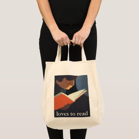 Het Kind dat een Boek van de Bibliotheek leest Tote Bag (Voorkant (product))