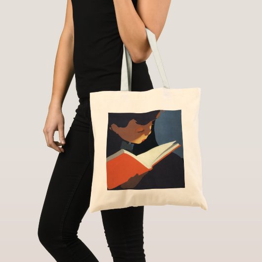 Het  Kind dat een Boek van de Bibliotheek leest Tote Bag (Voorkant (product))
