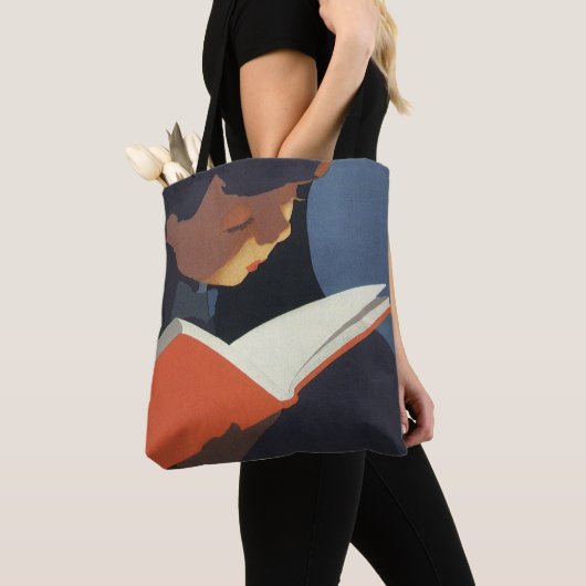 Het Kind dat een Boek van de Bibliotheek leest Tote Bag (Dichtbij)