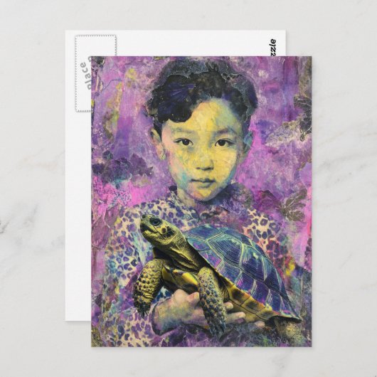 Het kind en de schildpad briefkaart (Voorkant / Achterkant)