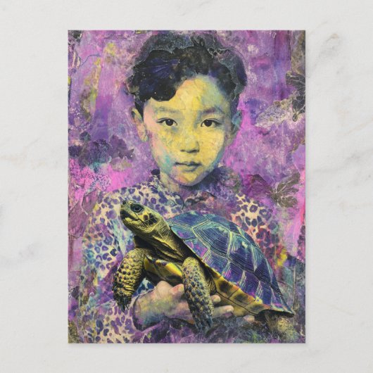 Het kind en de schildpad briefkaart (Voorkant)