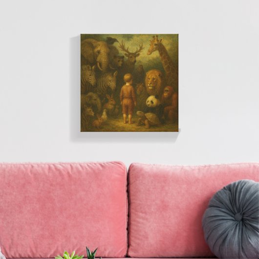 Het kind en het stille koninkrijk canvas afdruk (Insitu (Woonkamer))