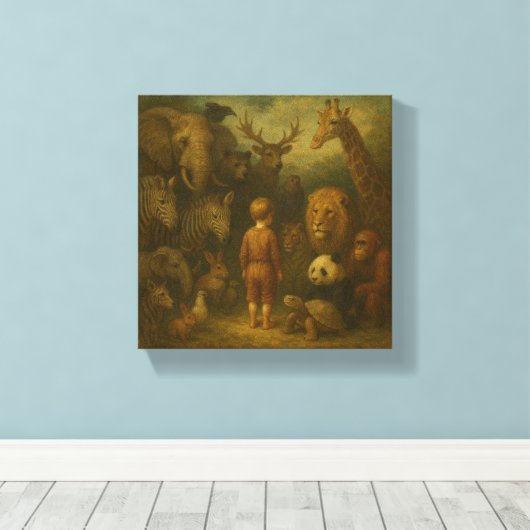 Het kind en het stille koninkrijk canvas afdruk (Insitu (Houten vloer))