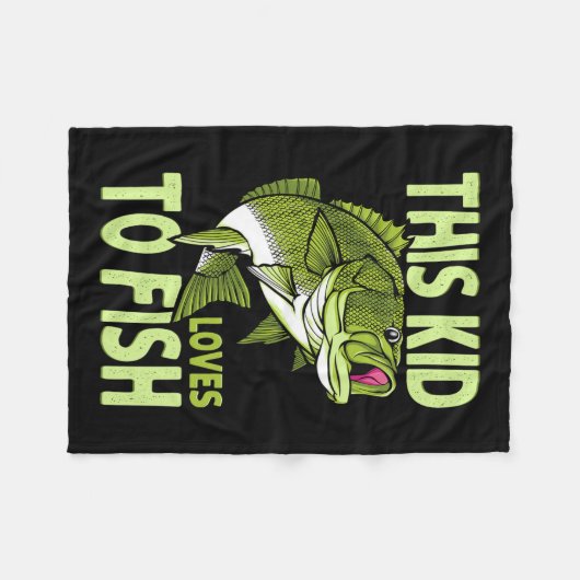 Het Kind houdt van vissen Gevist Kind Fleece Deken (Voorkant (Horizontaal))