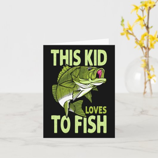 Het Kind houdt van vissen Gevist Kind Kaart (Gele Bloem)