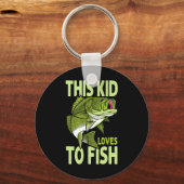 Het Kind houdt van vissen Gevist Kind Sleutelhanger (Voorkant)
