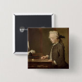 Het kind met een theetotum vierkante button 5,1 cm (Voorkant /achterkant)