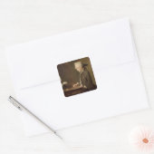Het kind met een theetotum vierkante sticker (Envelop)