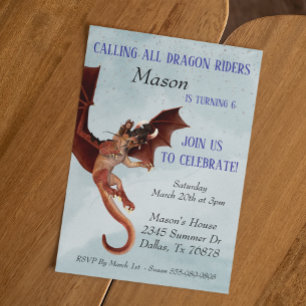 Het kind van de Dragon Riders Birthday Party roept Kaart