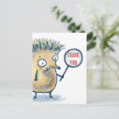 Het Kind van de Illustratie van de egel dankt u Briefkaart (Staand voorkant)