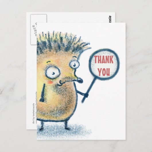 Het Kind van de Illustratie van de egel dankt u Briefkaart (Voorkant / Achterkant)