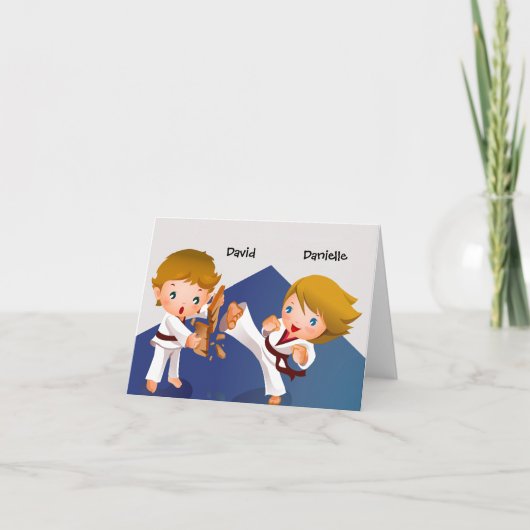 Het Kind van de karate dankt u Notecard Bedankkaart (Voorkant)