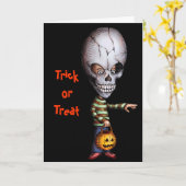 Het Kind van de schedel - Halloween Kaart (Gele Bloem)