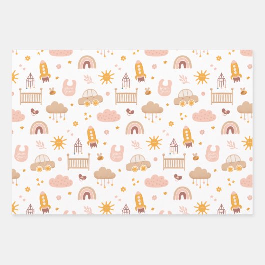 Het kinder baby van de klap. Funny animal speelgoe Inpakpapier Vel (Voorkant)