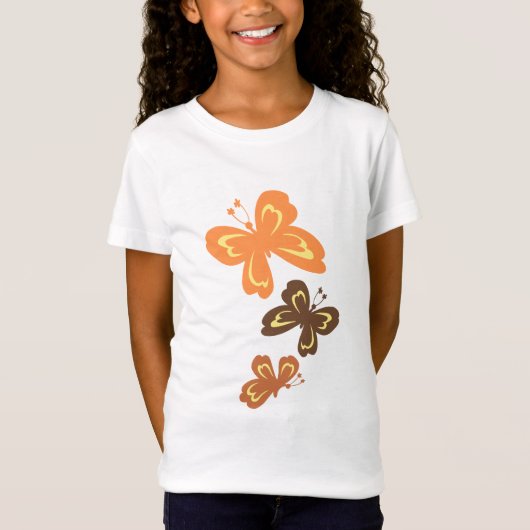 Het Kinder Ontwerp van de Cartoon van de Vlinder T-shirt (Voorkant)