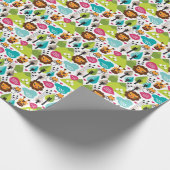 het kinder vrijetijdsgewin retro - safari cadeaupapier (Hoek)