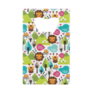 het kinder vrijetijdsgewin retro - safari creditkaart flessenopener