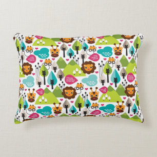 het kinder vrijetijdsgewin retro - safari decoratief kussen